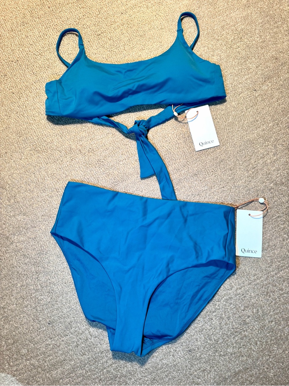 Quince Women’s Bikini Set in Bright Teal Blue